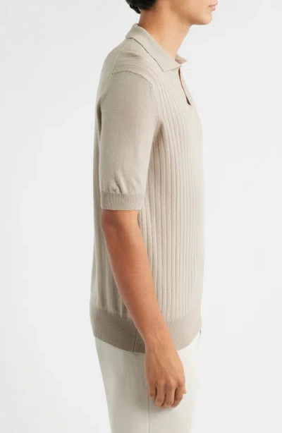 Aurélien Buttonless Ribbed Top In Gray