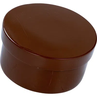 Storied Home Round Lacquered Container With Lid In Brown