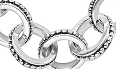 Lagos Signature Caviar 5-ring Station Chain Necklace In Silver
