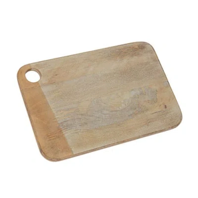 Storied Home Wide Mango Wood Rectangle Cheese And Cutting Board With Handle In Neutral