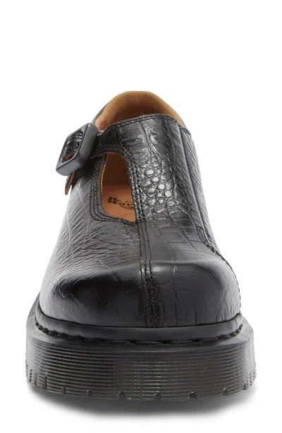 Dr. Martens Rejena Mj Analine Croc Emboss Woman Loafers Black Size 7 Leather