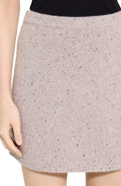 Theory Wool Blend Knit Miniskirt In Brown