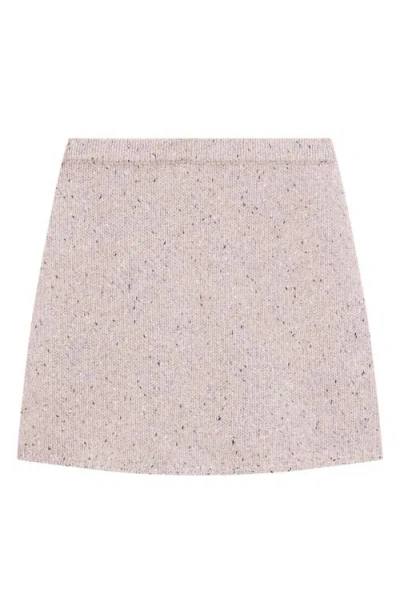 Theory Wool Blend Knit Miniskirt In Brown