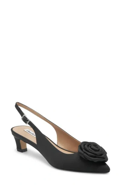 Charles David Aleph Slingback Pointed Toe Kitten Heel Pump In Black