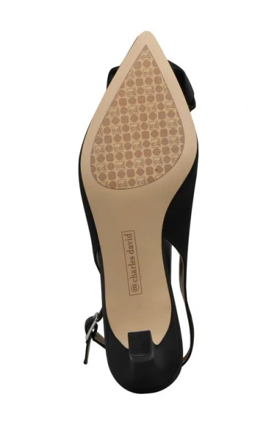 Charles David Aleph Slingback Pointed Toe Kitten Heel Pump In Black