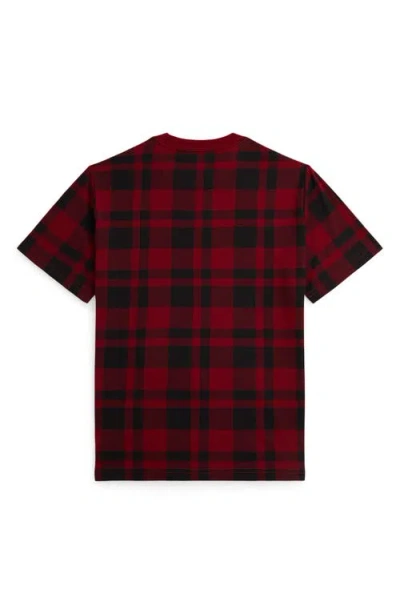 Polo Ralph Lauren Polo Bear Checked Cotton Jersey T-shirt In Brown