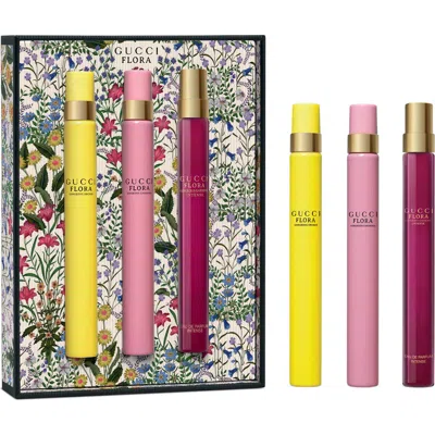 Gucci Flora Eau De Parfum Travel Spray 3-piece Gift Set In Multi