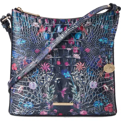 Brahmin Katie Croc Embossed Leather Crossbody Bag In Blue