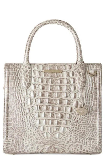 Brahmin Caroline Melbourne Embossed Leather Satchel Bag In Neutral