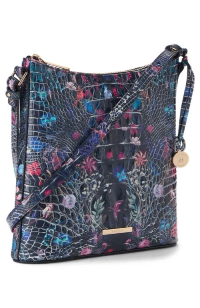 Brahmin Katie Croc Embossed Leather Crossbody Bag In Blue