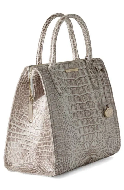 Brahmin Caroline Melbourne Embossed Leather Satchel Bag In Neutral