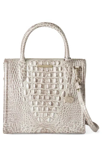 Brahmin Caroline Melbourne Embossed Leather Satchel Bag In Neutral