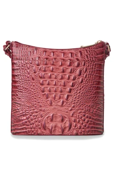 Brahmin Katie Croc Embossed Leather Crossbody Bag In Red