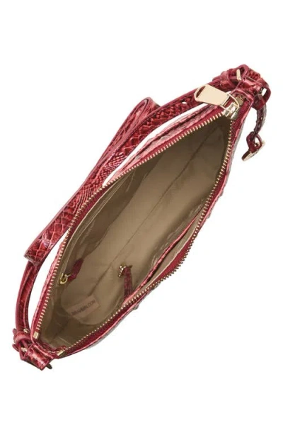Brahmin Katie Croc Embossed Leather Crossbody Bag In Red