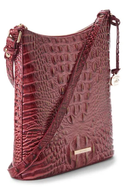 Brahmin Katie Croc Embossed Leather Crossbody Bag In Red