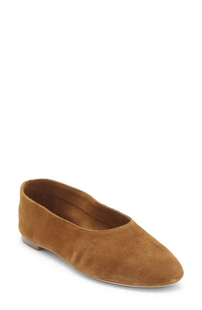 Staud Suede Ballet Flats In Brown