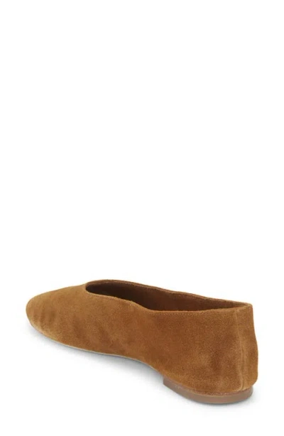Staud Suede Ballet Flats In Brown
