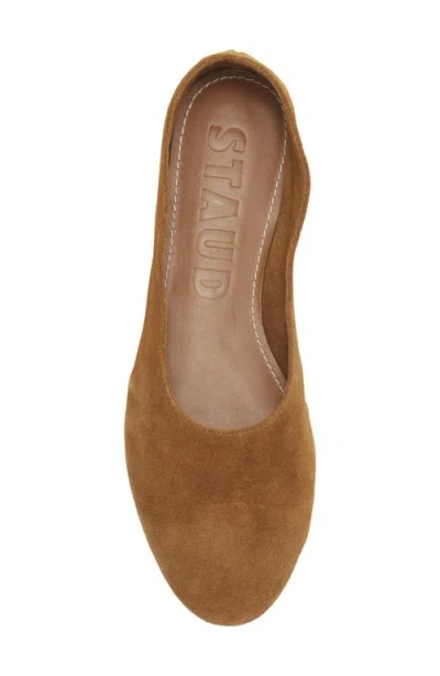 Staud Suede Ballet Flats In Brown