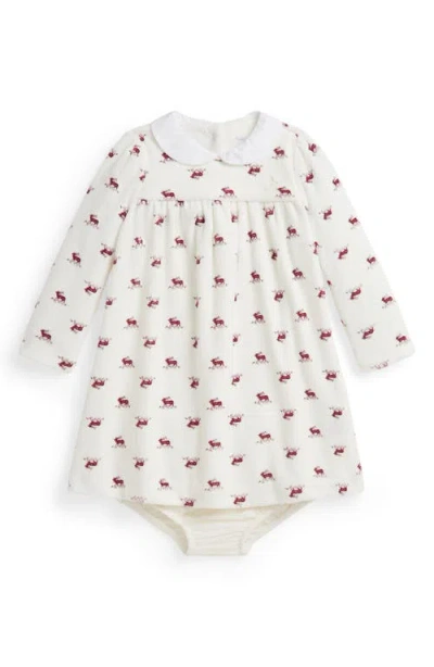 Ralph Lauren Reindeer Print Dress & Bloomers In Multi