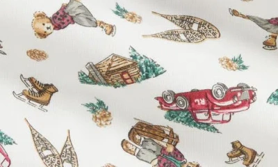 Ralph Lauren Print Cotton Zip Footie In Multi