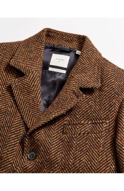 Billy Reid Herringbone Astor Coat In Dark Brown Herringbone