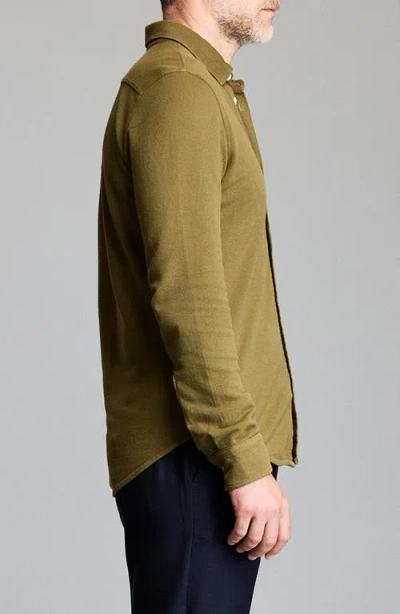 Billy Reid Yellowhammer Cotton & Linen Knit Button-up Shirt In Green