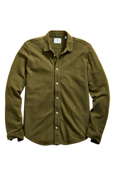 Billy Reid Yellowhammer Cotton & Linen Knit Button-up Shirt In Green