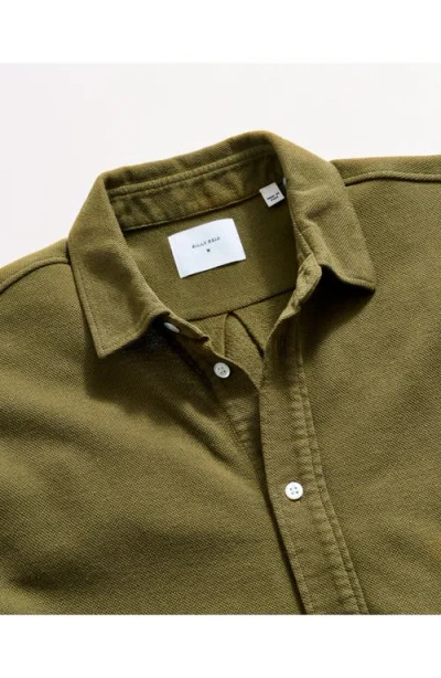 Billy Reid Yellowhammer Cotton & Linen Knit Button-up Shirt In Green