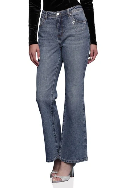 Avec Les Filles Women's Mid Rise Bootcut Jeans In Blue