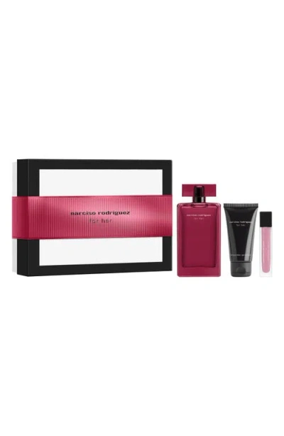 Narciso Rodriguez Ladies For Her Intense Gift Set Fragrances 3423222133818 In Transparent