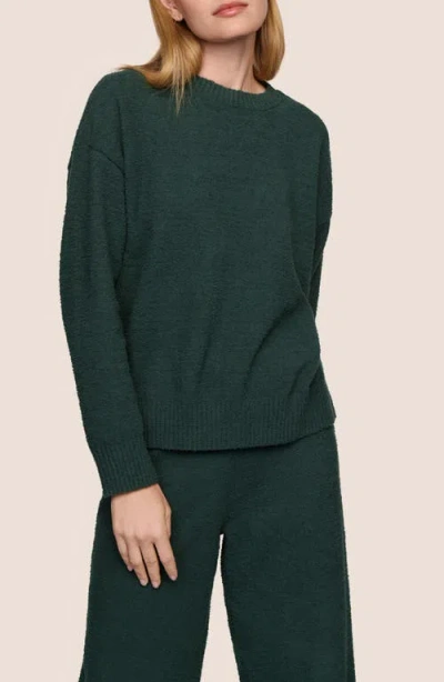 Eberjey Boucle Crewneck Pullover Sweatshirt In Green