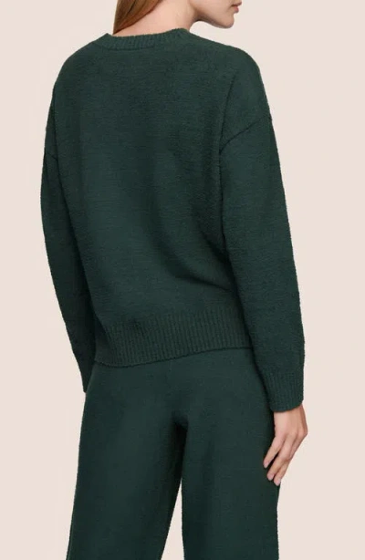 Eberjey Boucle Crewneck Pullover Sweatshirt In Green