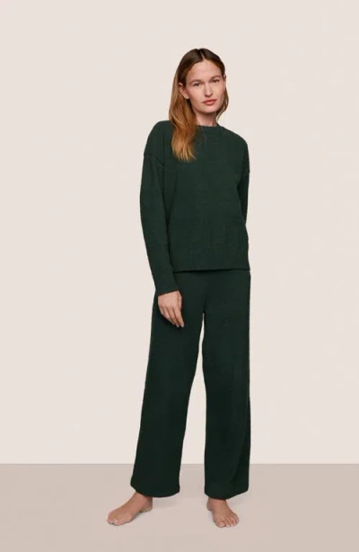 Eberjey Boucle Crewneck Pullover Sweatshirt In Green