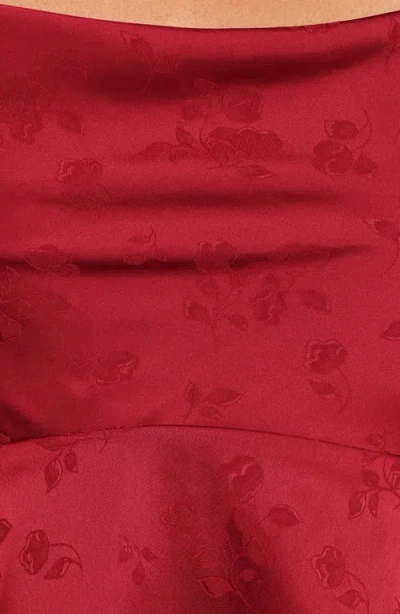 Petal And Pup Petal & Pup Belle Floral Satin Camisole & Maxi Skirt Set In Burgundy