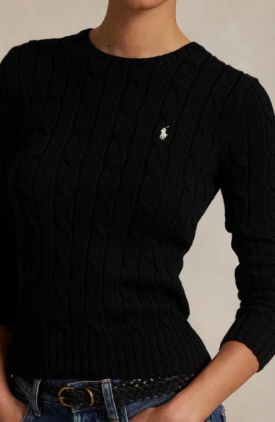 Polo Ralph Lauren Maglione In Misto Lana Nera Donna In Black