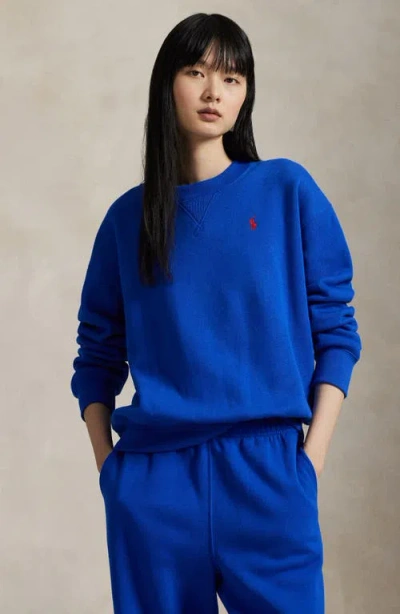 Polo Ralph Lauren Women's Fleece Crewneck Sweatshirt In Blue