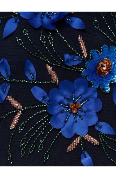 Adrianna Papell Women's Beaded One-shoulder Long Dress In Blue