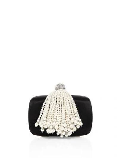 Roger Vivier Boite De Nuit Faux-pearl Satin Minaudiere In Black