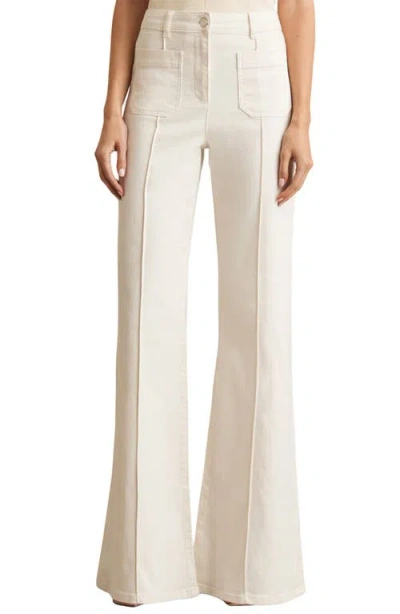 Reiss Sakura Flare Patch Pocket Jeans In Ecru In Neutral