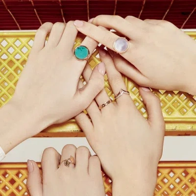 Ginette Ny Disc Ring In Green