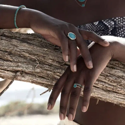 Ginette Ny Disc Ring In Green