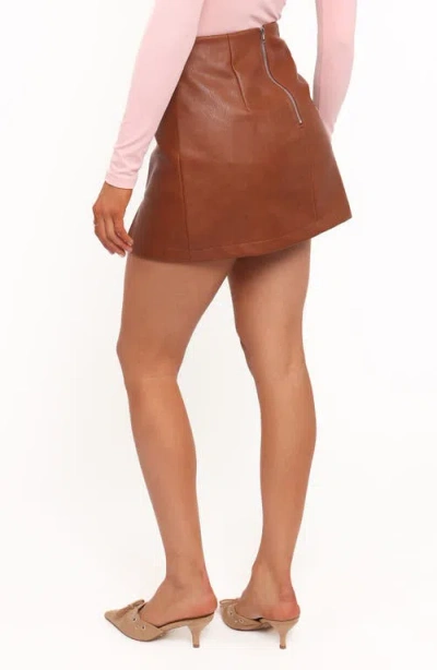 Petal And Pup Petal & Pup Catania Faux Leather Miniskirt In Brown