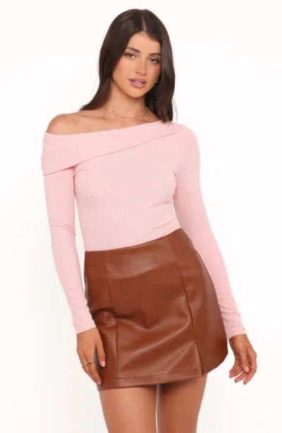 Petal And Pup Petal & Pup Catania Faux Leather Miniskirt In Brown