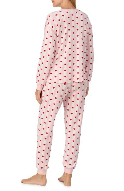 Kate Spade New York Dot Print Long Pajama Set In Pink