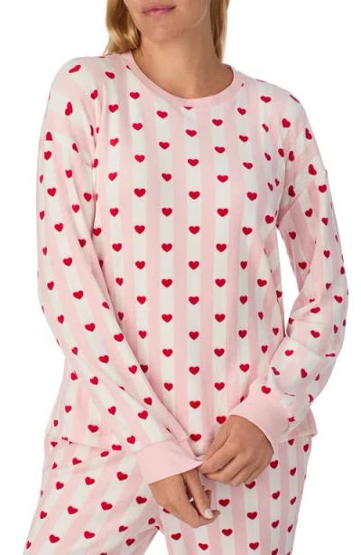 Kate Spade New York Dot Print Long Pajama Set In Pink