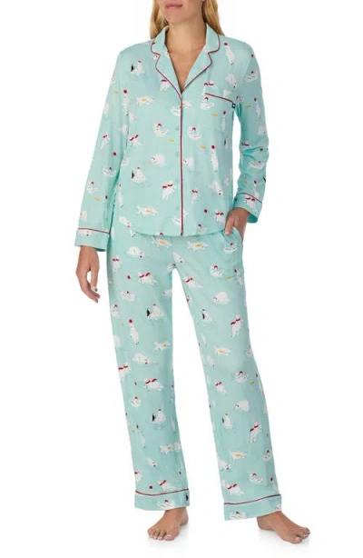 Kate Spade Long Pajama In Green