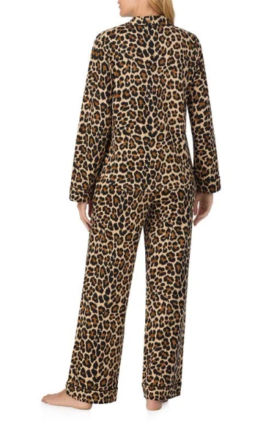 Kate Spade New York Printed Long Pajama Set In Brown