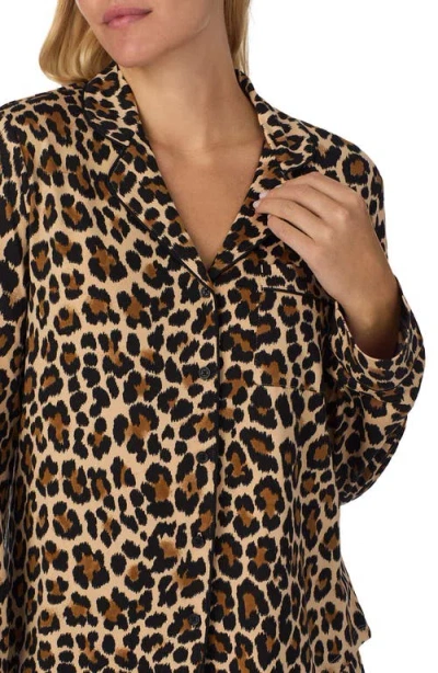 Kate Spade New York Printed Long Pajama Set In Brown