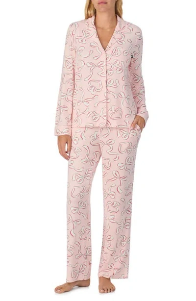 Kate Spade New York Printed Long Pajama Set In Pink