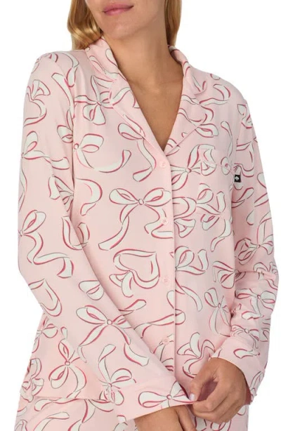 Kate Spade New York Printed Long Pajama Set In Pink